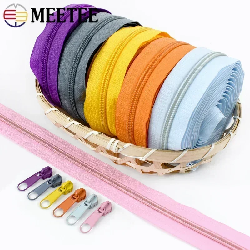 1-10 م 3 #   5 #   شريط بسحاب من النايلون مع سحاب منزلق لحقيبة الملابس ديكور ملون مجموعات إصلاح الرمز البريدي DIY ملحقات الخياطة