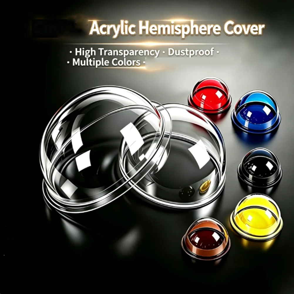 1Pc OD90mm Transparent Colored Plastic Hemisphere With 10mm Flange Or No Flange Waterproof Dustproof Decor Protective Dome Cover