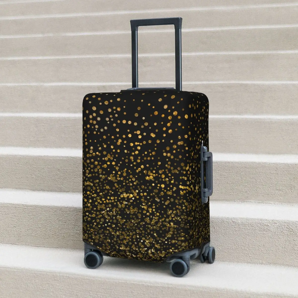 Gold Dot Suitcase Cover Vintage Print Cruise Trip Protector Holiday Practical Luggage Supplies