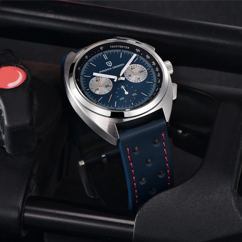 

PAGANI DESIGN men's watches Top luxury Quartz watches Men's Waterproof Chronograph 1782AR Sapphire Crystal leather men's watches