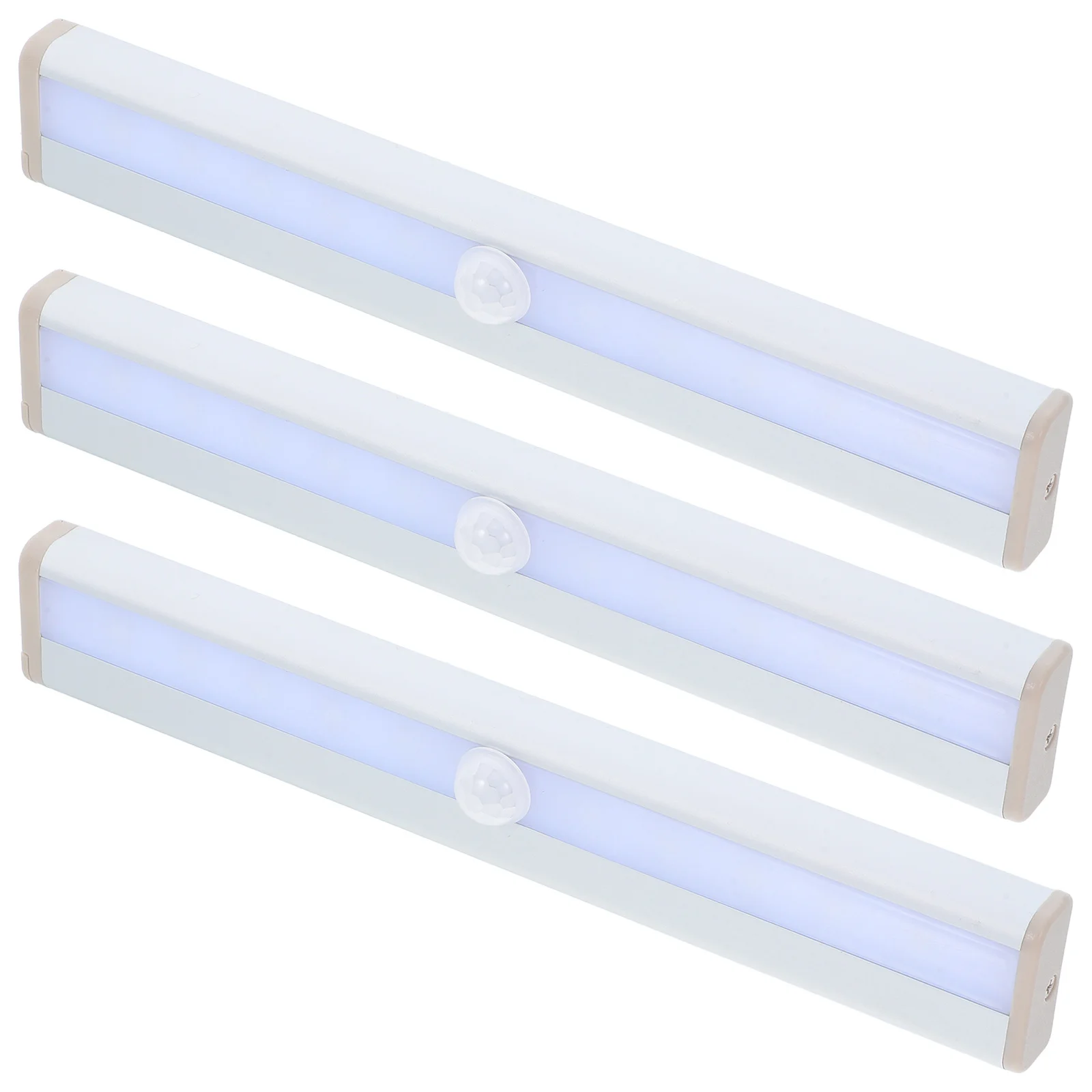 3 個の LED キャビネットライトコールドホワイト明るいストリップ粘着磁気スティックオンクローゼットワードローブランプ Pir モーションセンサーナイトライト