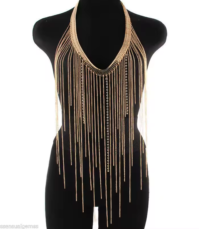 2024  Body necklace Women's body chain Clothing accessories wear with body chain