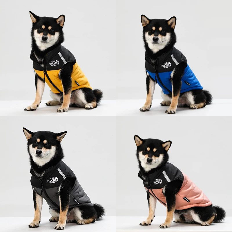 New dog clothes fall and winter warm thickened pet cotton coat can be traction big dog clothes pet clothing