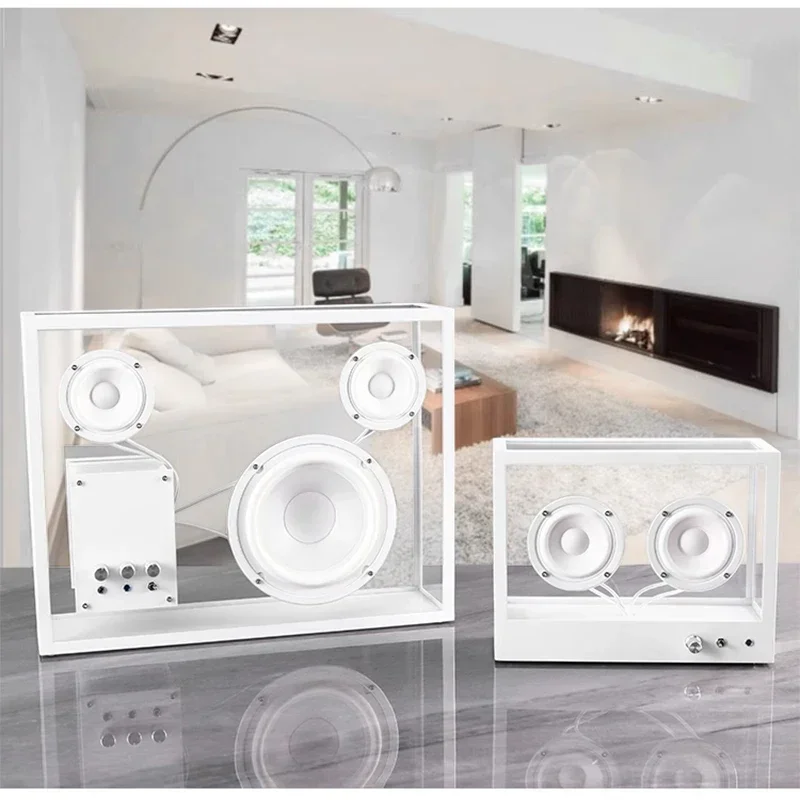 Transparent Audio Ornaments Creative Birthday Gift Living Room Nordic Square Acrylic Bluetooth Speaker Machine 220V
