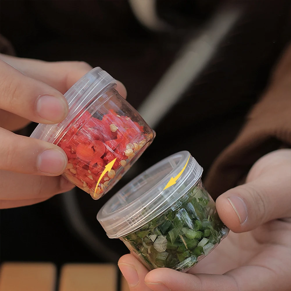 Camping Spice Kit with 5 Transparent Spice Jars Condiment Container Set Camping Seasoning Container for Picnic Cooking Barbecue