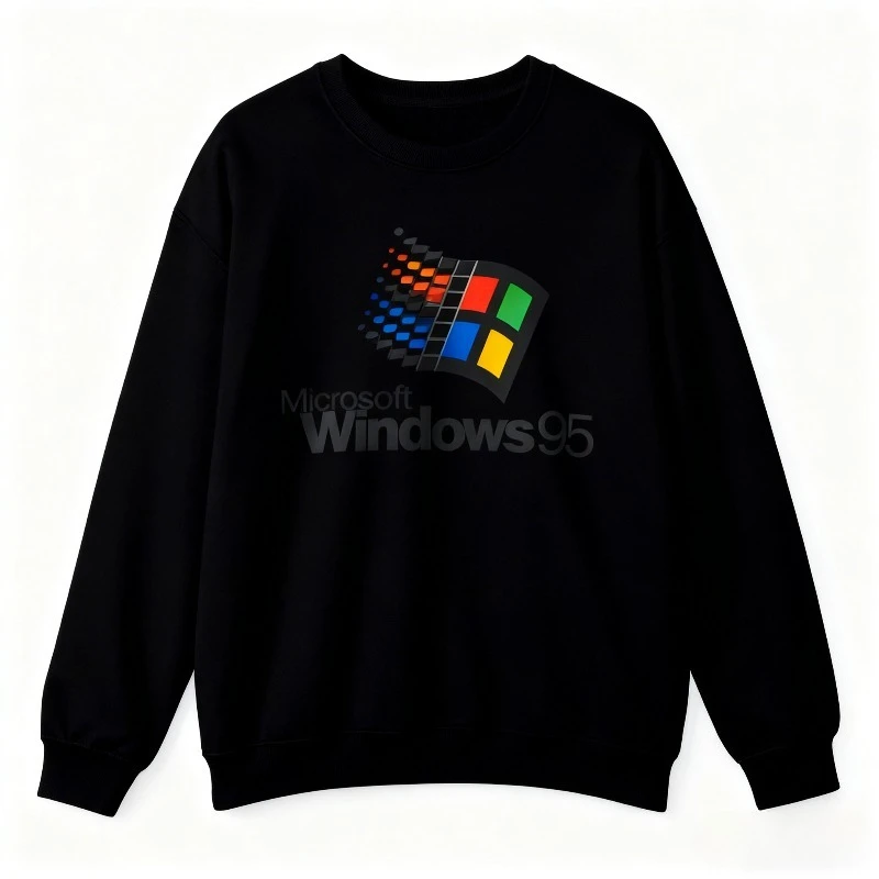 ريترو ويندوز 95 Crewneck البلوز خمر ألعاب نمط شخصية الملابس الرسم البلوز هوديي للجنسين هوديي