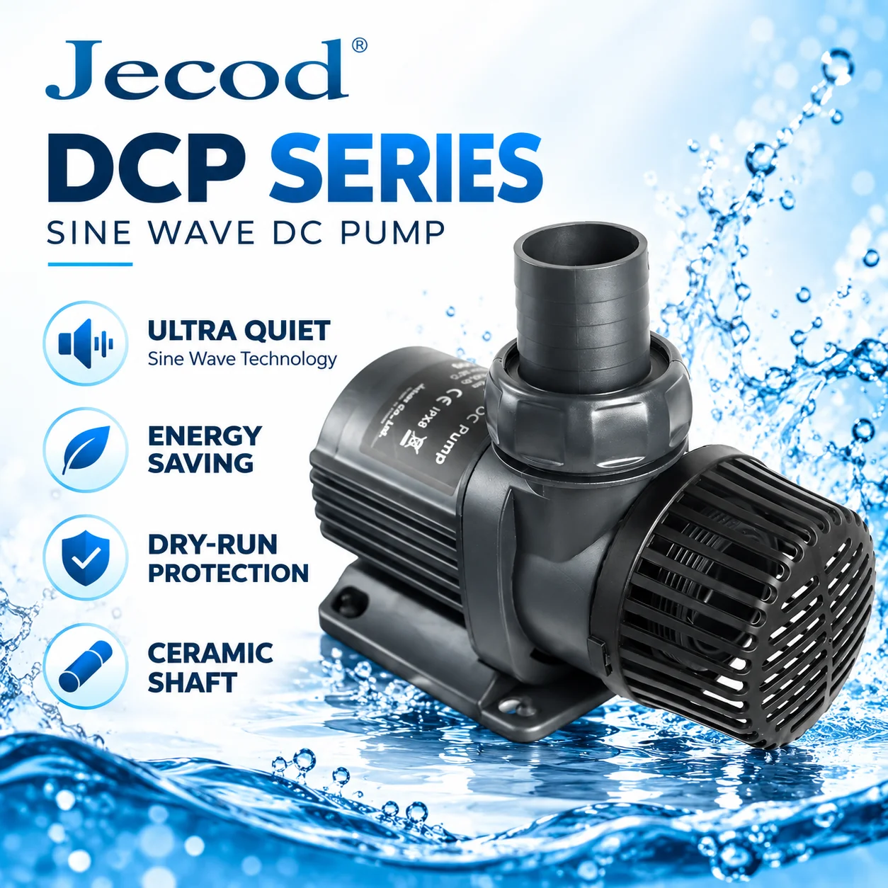 Jebao Jecod DCP 2500 110-240V WLAN-App-Steuerung Leise Süßwasser-Salzwasser Aquarium Wasserpumpe