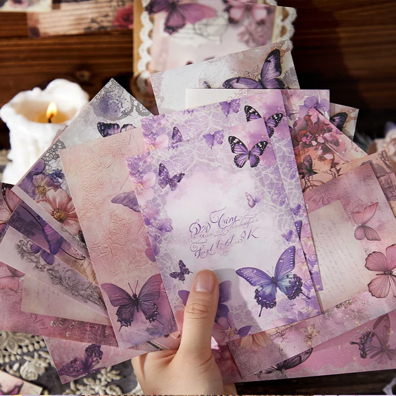 32 pcs Vintage Materials Paper Flower Butterfly Scrapbooking Junk Journal Album DIY Decor Creative Planner Aesthetic Stationery