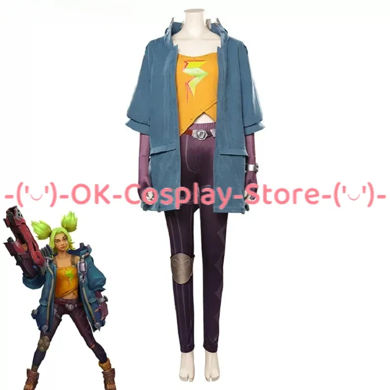 Game LOL  Zeri Cosplay Costume Women Fancy Party Suit Coat Top Pants Halloween Carnival Uniforms Custom Made