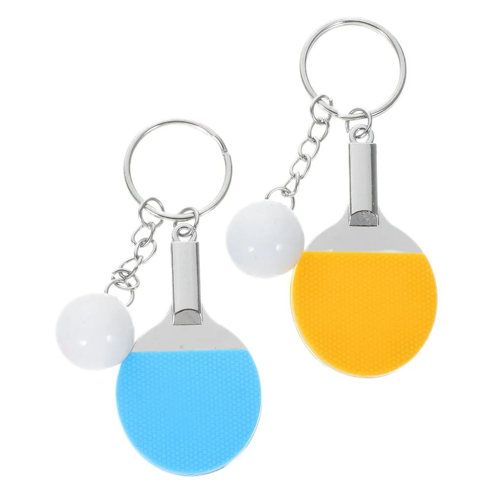 2 Pcs Table Tennis Keychain Mini Backpack Small Keychains Hanging Accessories Bulk Pendants Pp Women Ball Student Delicate