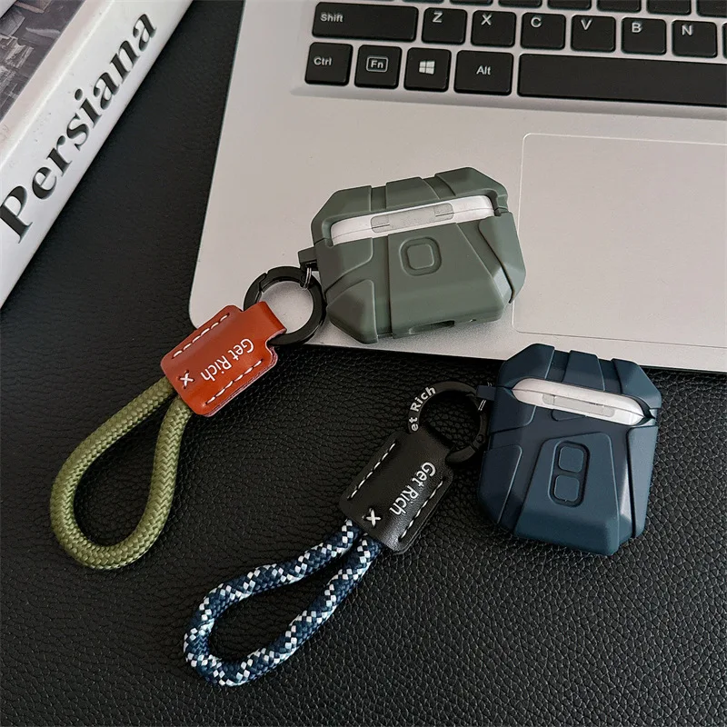 For Airpods Pro 3 Case 2025,Military Shockproof Earphone TPU Protecive Cover For Airpods Pro 2/Airpods 4 Case With Keychain view 4