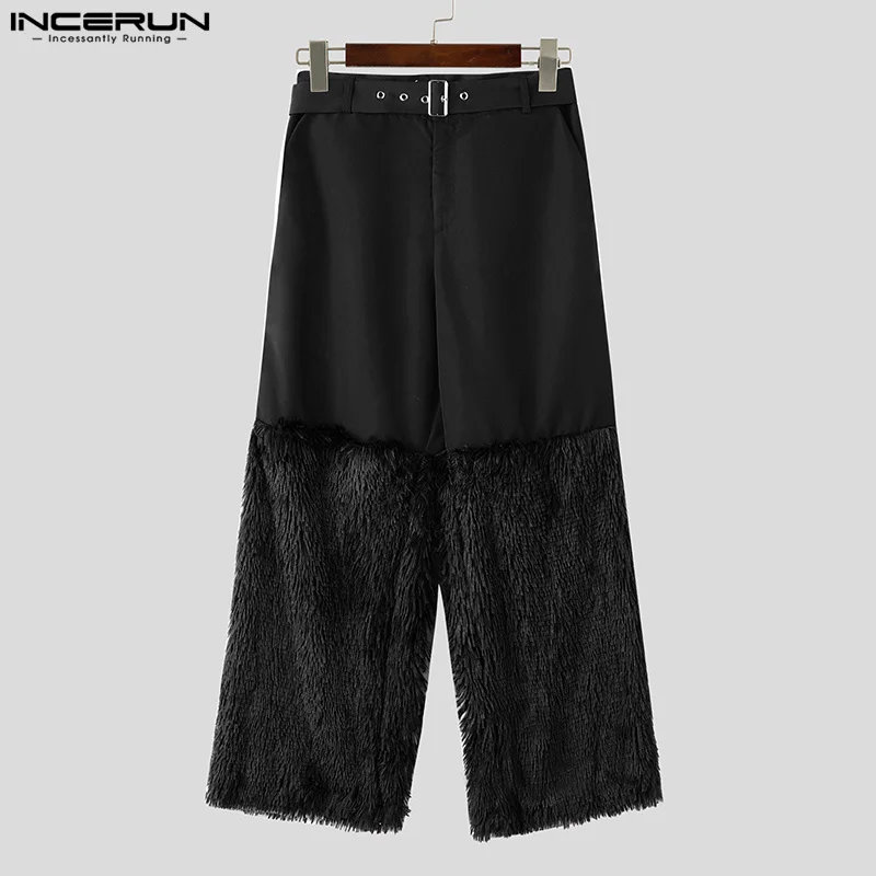 INCERUN Men Pants Tassel Patchwork Button Joggers Casual Trousers Men Streetwear 2024 Loose Fashion Personality Long Pants S-5XL