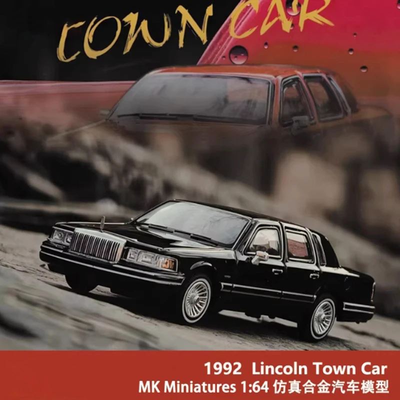 MK 1:64 スケール 1992 リンカーン タウンカー合金車モデル クラシック