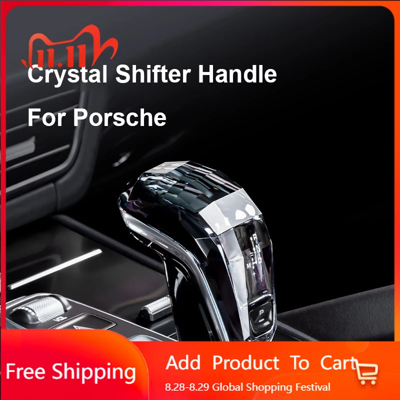 

Interior Stickers For Porsche Panamera Cayenne 2017 2018 2020 21 2022 2023 2024 Car Crystal Handle Gear Shift Cover Lever Stick