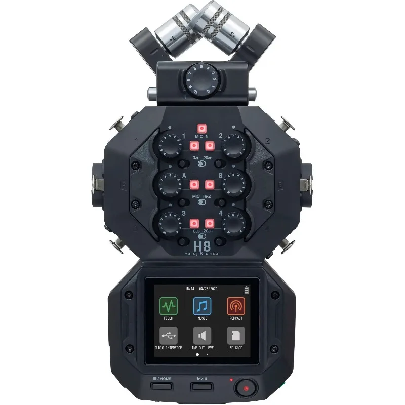 H8 Multi-Channel USB Audio Interface Handy Recorder with 12-track Simultaneous Recording and 3 Distinct Interfaces