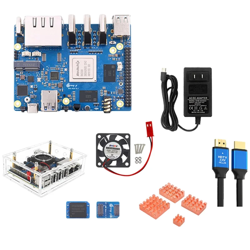 AT87-For Orange Peel 5 Plus 16GBRAM 256GB Emmc Module RK3588 Octa-Core Support 8K Video 2.5G WiFi6 Module Accessories US Plug