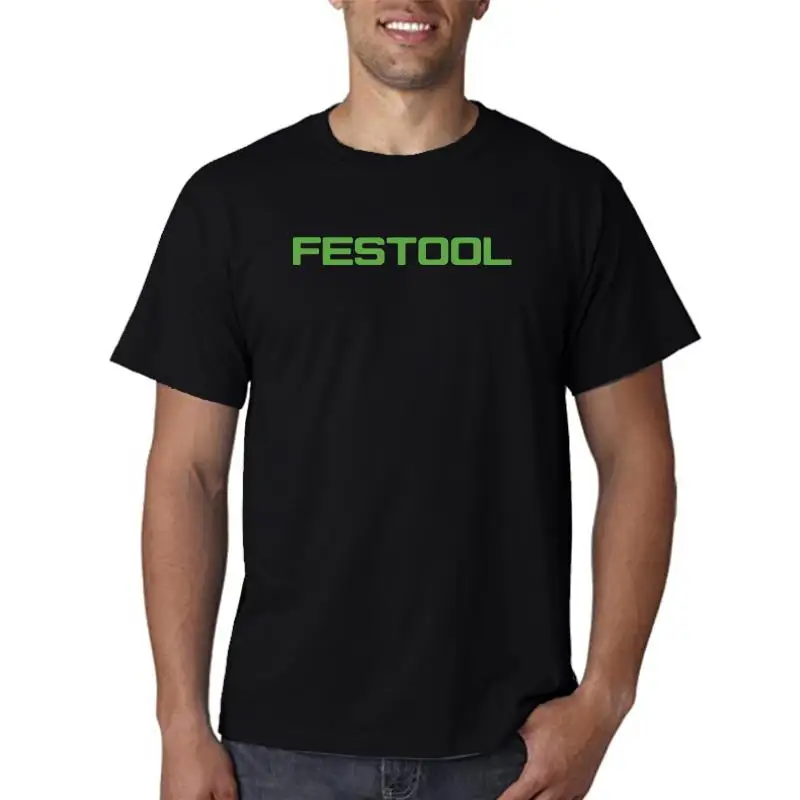 Clossic Festool Powertools Logo Block Tee Shirt Men's Cosuol Style Cotton Bottoming T-shirt Short Sleeves Tops Clothing