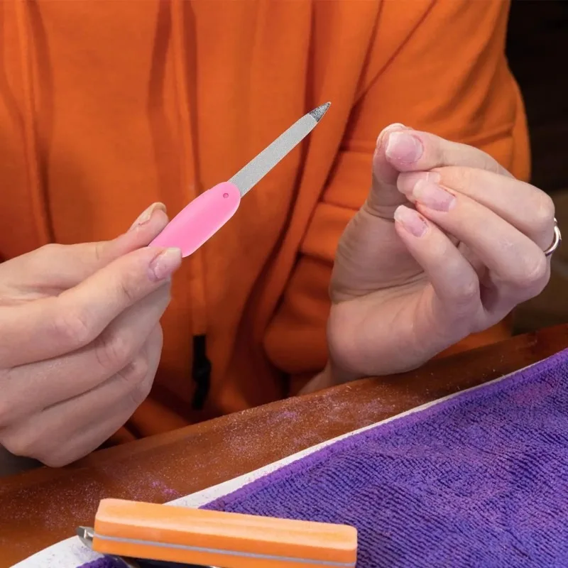 4/1 pçs tiras de unhas dupla face dobrável arquivo de unhas de aço inoxidável polimento vara profissional manicure pedicure ferramentas