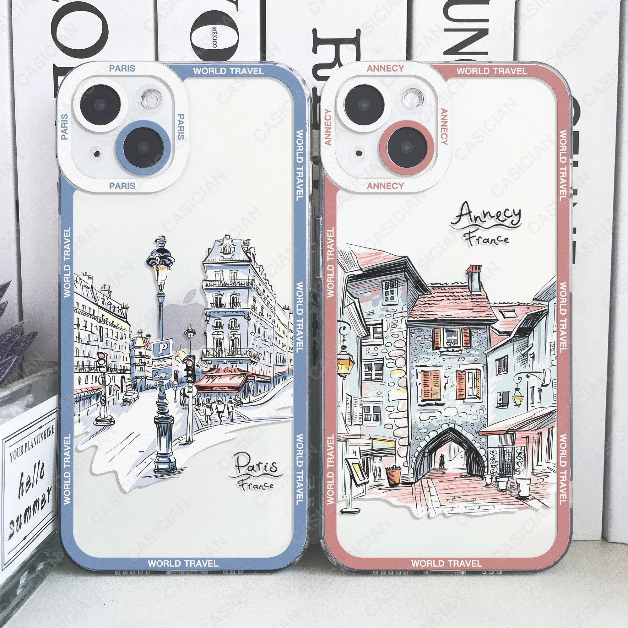 World Travel Paris Street France Fashion Silicone Phone Case For iPhone 16 15 14 13 12 11 Pro Max Mini Plus Soft Cover