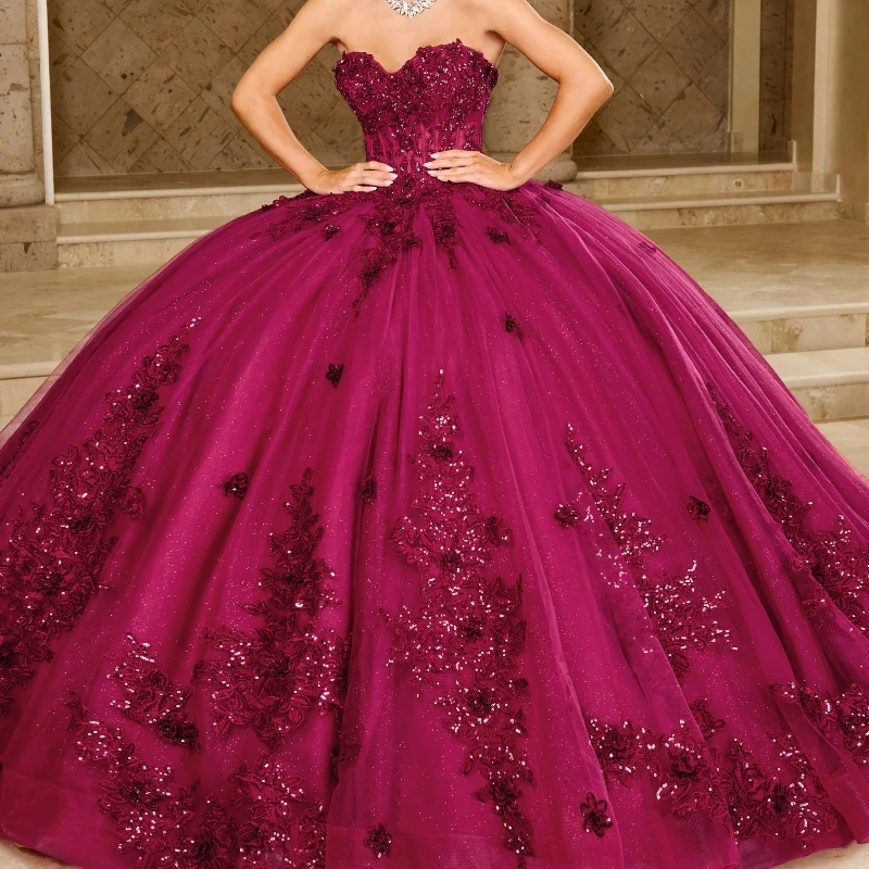 

Dark Red Shiny Quinceanera Dresses Off the Shoulder Applique Lace Beads Tull Party Birthday Ball Gown Sweet 16 Vestidos 15 De