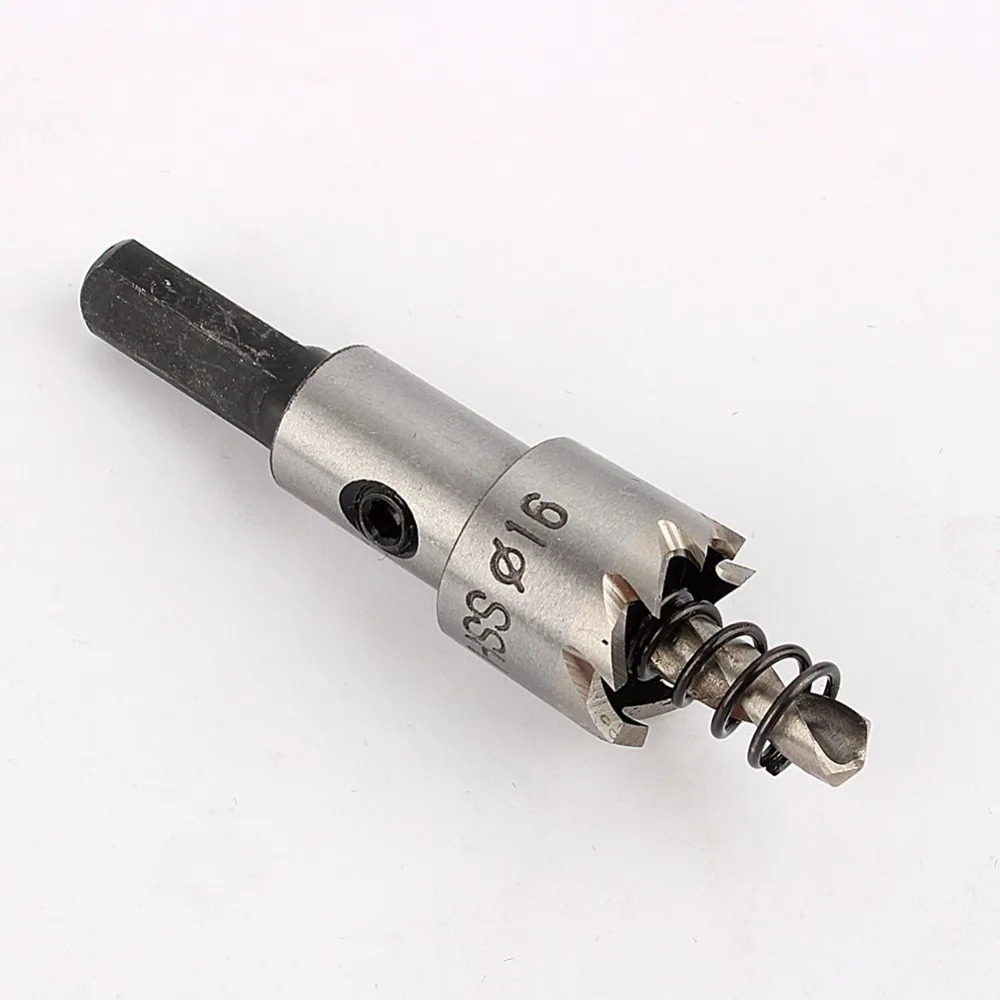 16mm Diameter Hole Saw Cutter 5/8 Inch Size Carbide Teeth Metal Hole Saw Split Tip Pilot High Speed Steel Drill Bit Set