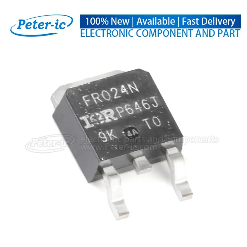 (5pcs) IRFR024NTRPBF FR024N IRFR024N TO-252-2 55V 17A 45W 75mOhm 10V,10A 4V 250uA 1PCSNChannel MOSFETs Available Peter-ic