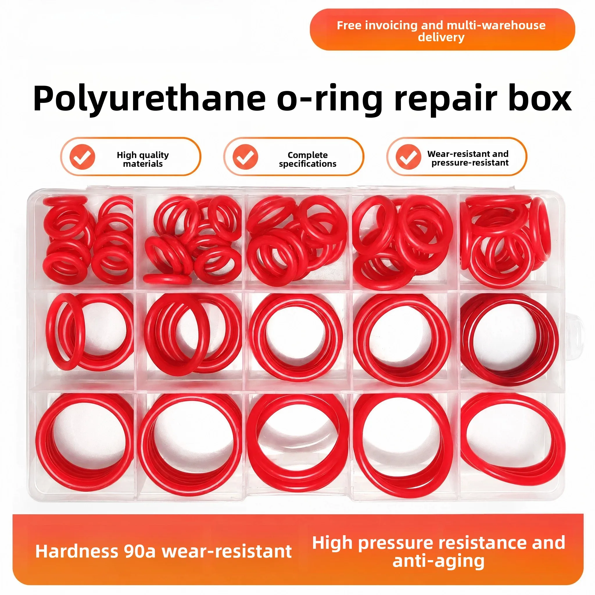 Wear-resistant PU Polyurethane O-ring High Pressure Sealing Ring Polyether Repair Box 1/1.5/1.9/2 4/3.1mm