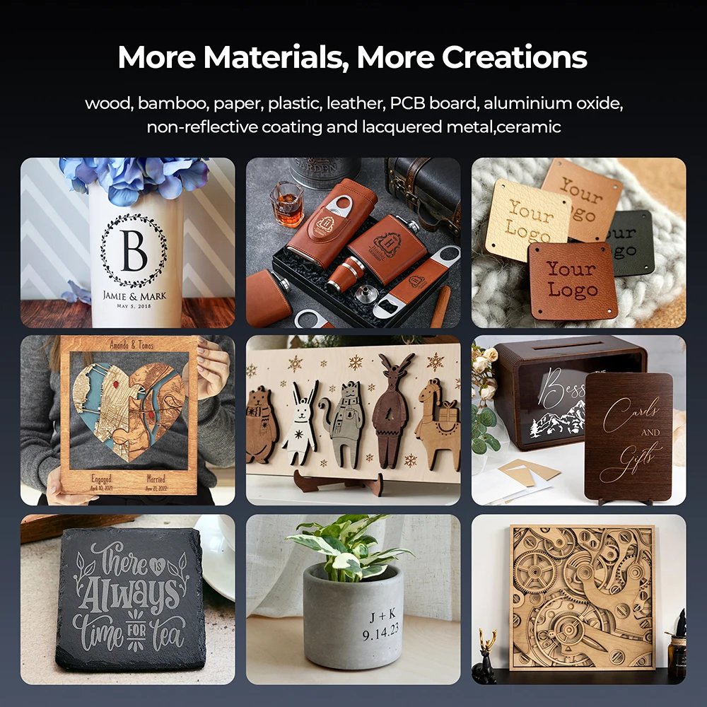 ACMER S2 7W Laser Engraver Cut Engraving Machine Engrave Wood Acrylic Glass Leather Lacquered Metal Ceramic for Handcraft Tool