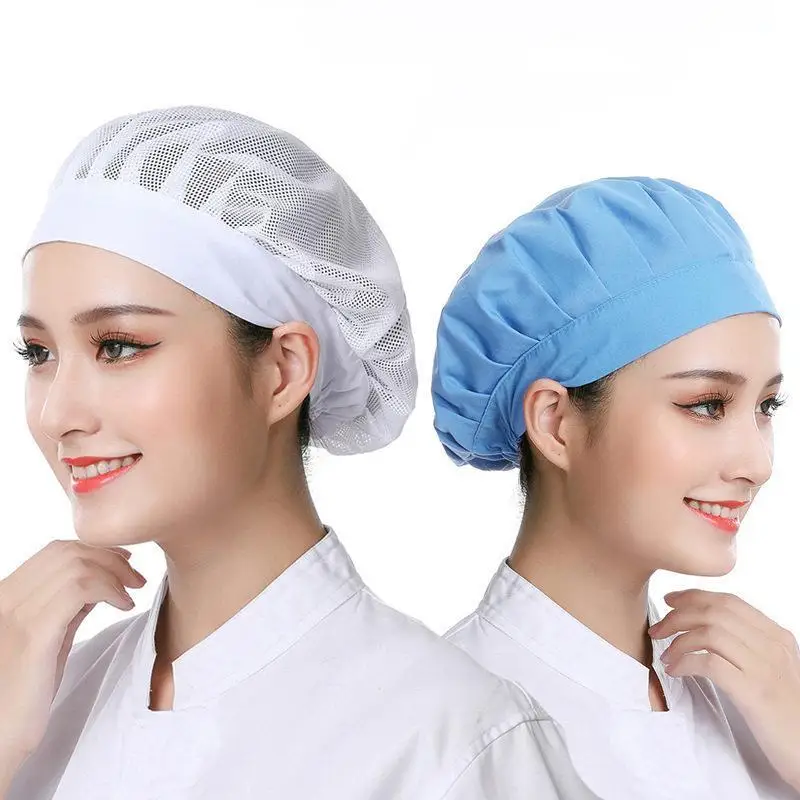 Culinary Chef Hat Kitchen Cooking Head Cover Anti-Drop Hair Net Cap Oil Smoke Proof Service Work Cap Unisex Middle-aged Suita...