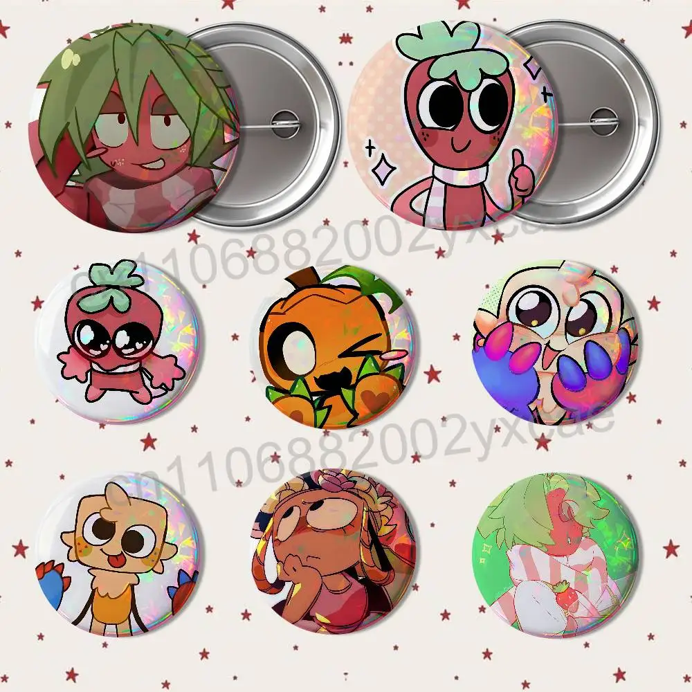 game Sprout cool Dandys World Badge on Backpack Clothes decoration Tinplate Round Brooch Funny Custom Gifts for Friend