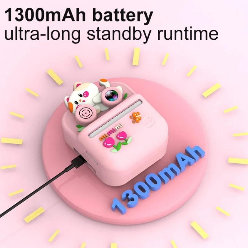 1pc HD Kindercartoon Eenhoorn Instant Print Mini Digitale Speelgoedcamera Muziekspelmeconsole