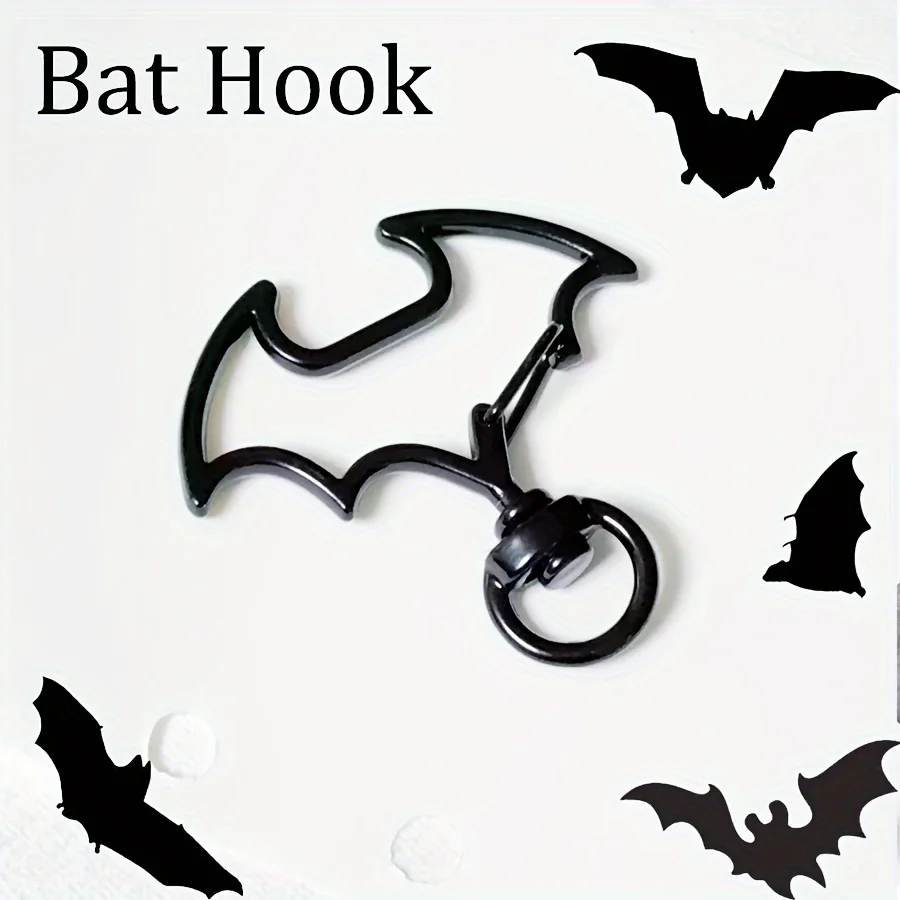 سلاسل مفاتيح مطلية ملونة على شكل خفاش، أبازيم جراد البحر، أبازيم للكلاب، المعلقات المصنوعة يدويًا المطلية بالرش، أبازيم زخرفية