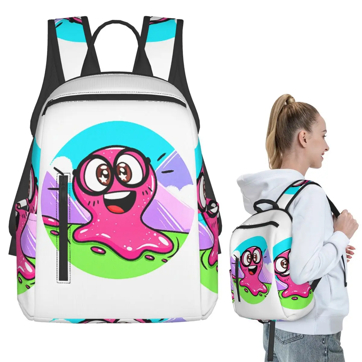 Super Slick Slime Sam Backpack Student BookBag Boys Girls School Bag Laptop Shoulder Bags Men Women