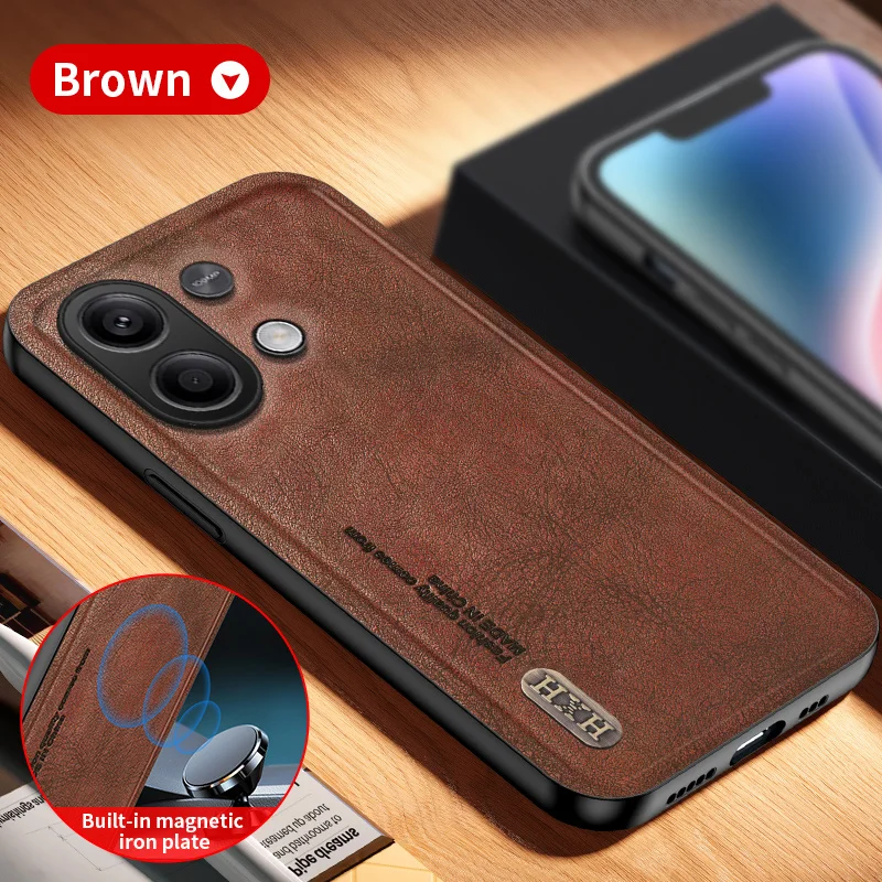 Magnetic for Xiaomi Redmi Note 13 4G 5G Pro Plus Global Version Case Leather Matte Soft Full Camera Protect Cover Shell Funda