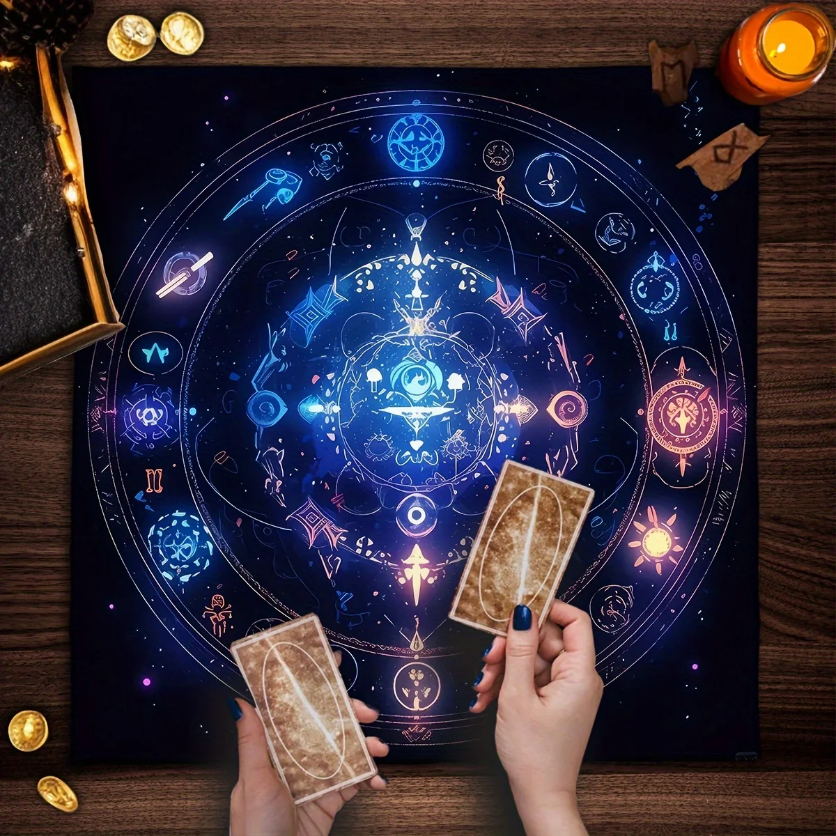 VIKAMA Mystic Tarot Table Mat Themed Party Decor Altar Cloth Astrology Tablecloth Table Top Decor Home Decor view 2