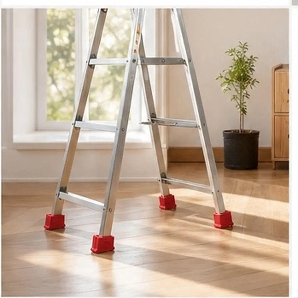 4Pcs Rubber Ladder Feet Protectors Anti-Slip Ladder Foot Covers for Step Extension Ladders Construction Safety Stability