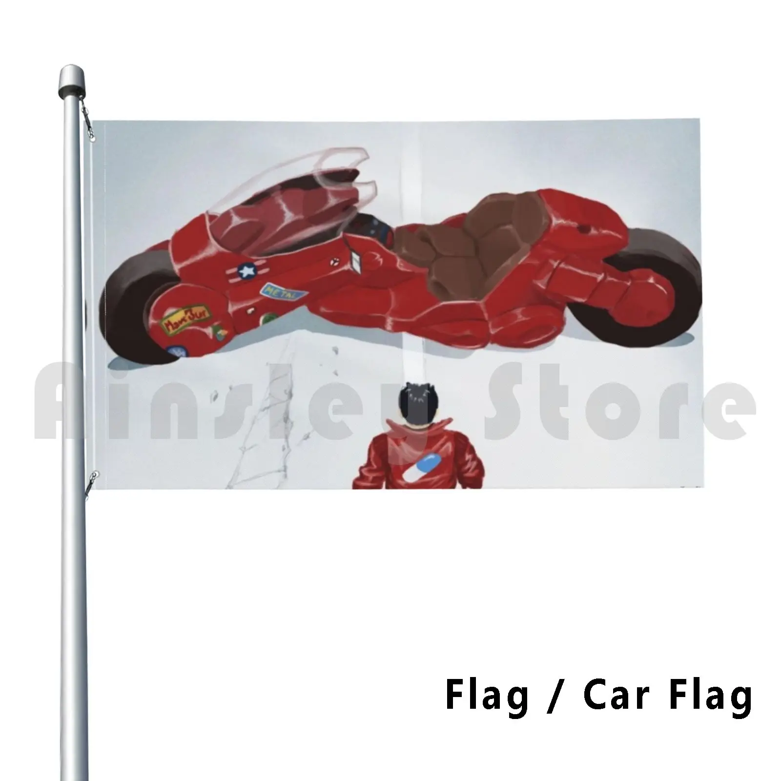 Akira Film Poster Flag Car Flag Funny Akira Anime Manga Japan Kaneda Tetsuo Tokyo Japanese