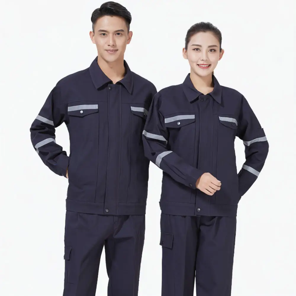 Mens Protective Cotton Workwear Reflective Safety Gear Breathable Uniform For Automotive Workshop Maintenance Tasks