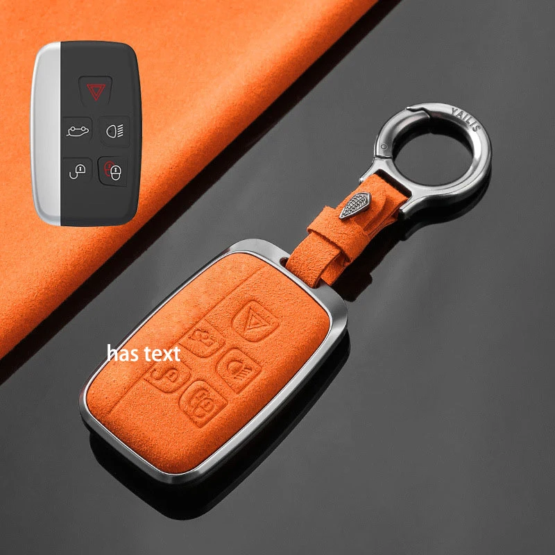 Aluminum Alloy Faux Fur for Land Rover Range Rover Sport Discovery 3 4 Elander 2 Evoque Smart Remote Car Key Case Cover Keychain