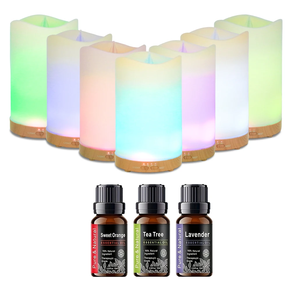 

7-цветный светодиодный ночник, диффузор эфирного масла, 130 мл, увлажнитель для ароматерапии с таймером и автоматическим отключением, идеально подходит для дома и работы