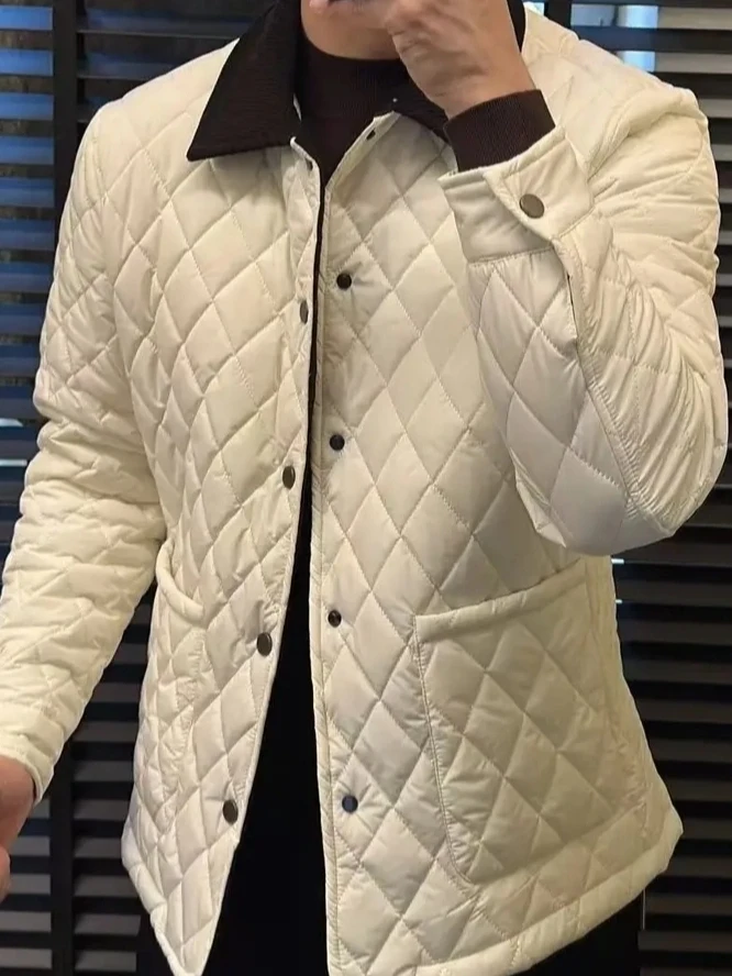 

Men's Faion Casual Collared Cotton Jaet 2025 Autumn Winter New Sle Versatile Trendy High End European Sle Polyester F...