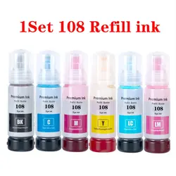 108 Refill ink For Epson 108  Compatible Color  Refill Bulk Inkjet Ink 108 for Epson Ecotank L8050 L18050 Printer