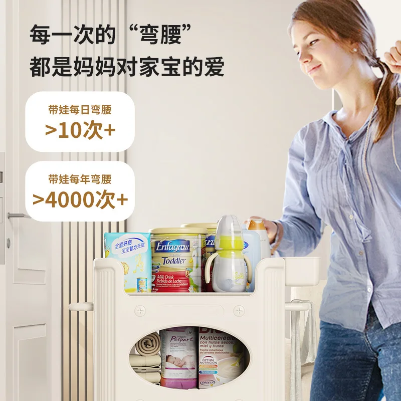 طاولة الحفاضات طاولة العناية بالطفل طاولة تغيير الطفل حديث الولادة لمسة التدليك