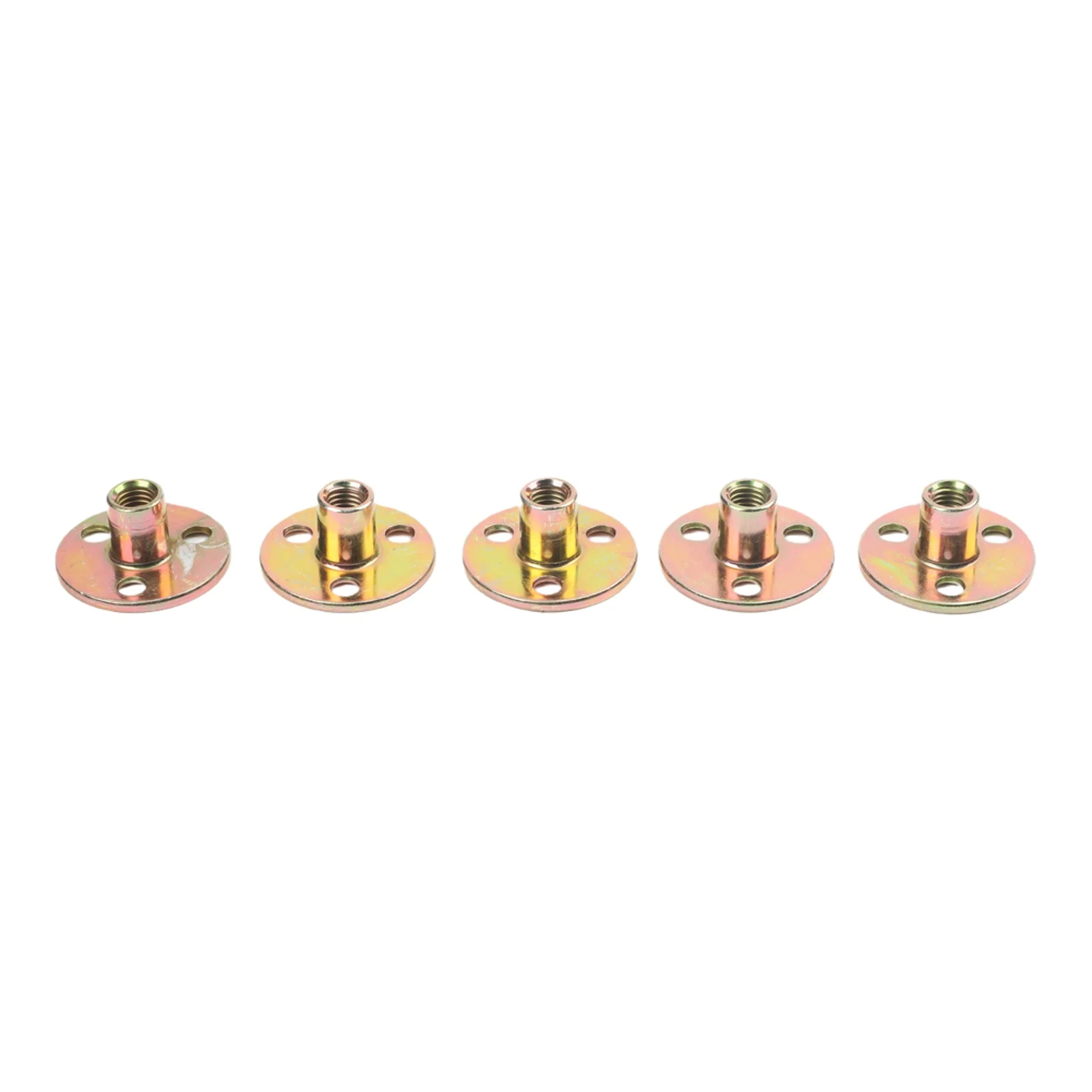 Secure Installation Nut Nut Flange Furniture Connector M8 T-nut Easy Installation Round Base Plate Three-hole Flange Design