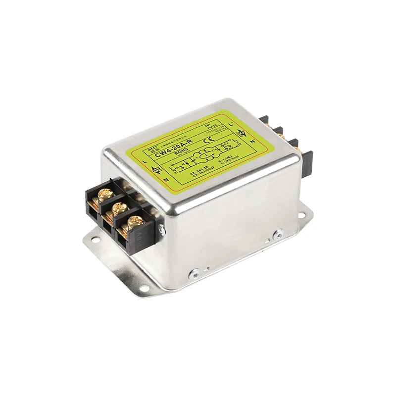 EMI Power Filter CW4-10A/20A/30A-R 115V 230V 50/60Hz Terminal Block Strong Anti-Interference Purification Filter