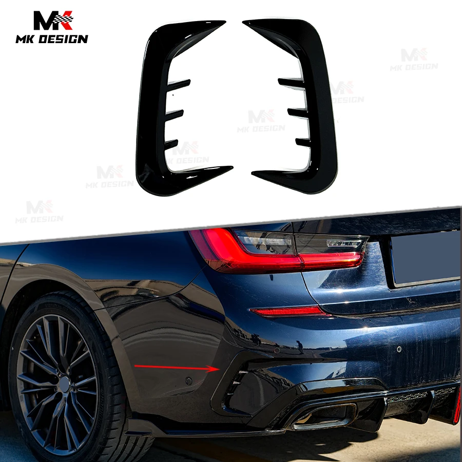 

Gloss Black VTEN Style Rear Bumper Splitters for BMW 3 Series G20 G28 2020-2022 Rear Canards Bumper Trims Car Accessories