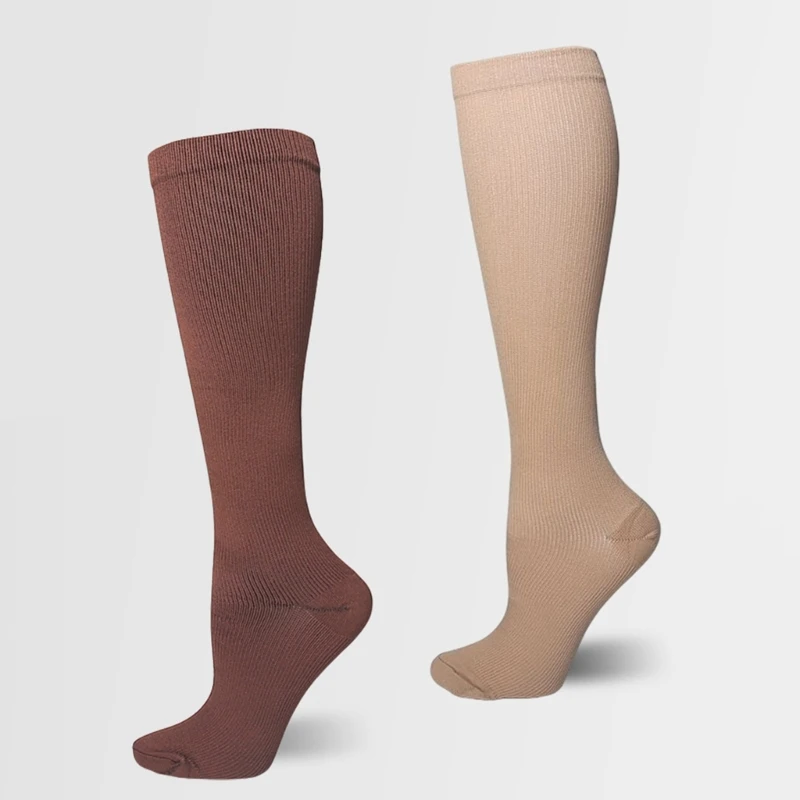 Chaussettes compression hautes aux genoux, 2 paires chaussettes compression sport pour femmes hommes