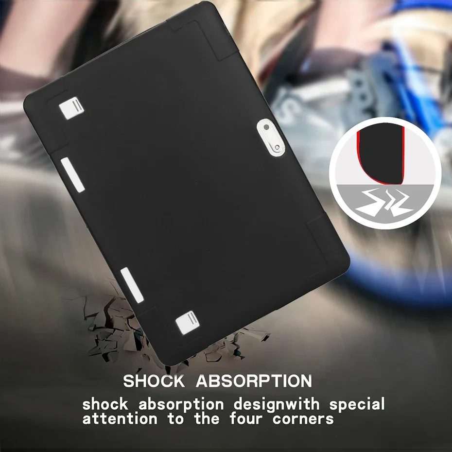 10.1'' Universal Soft Silicone Case For 10 10.1 inch Android Tablet PC Shockproof Solid Color Back Cover Protective Shell