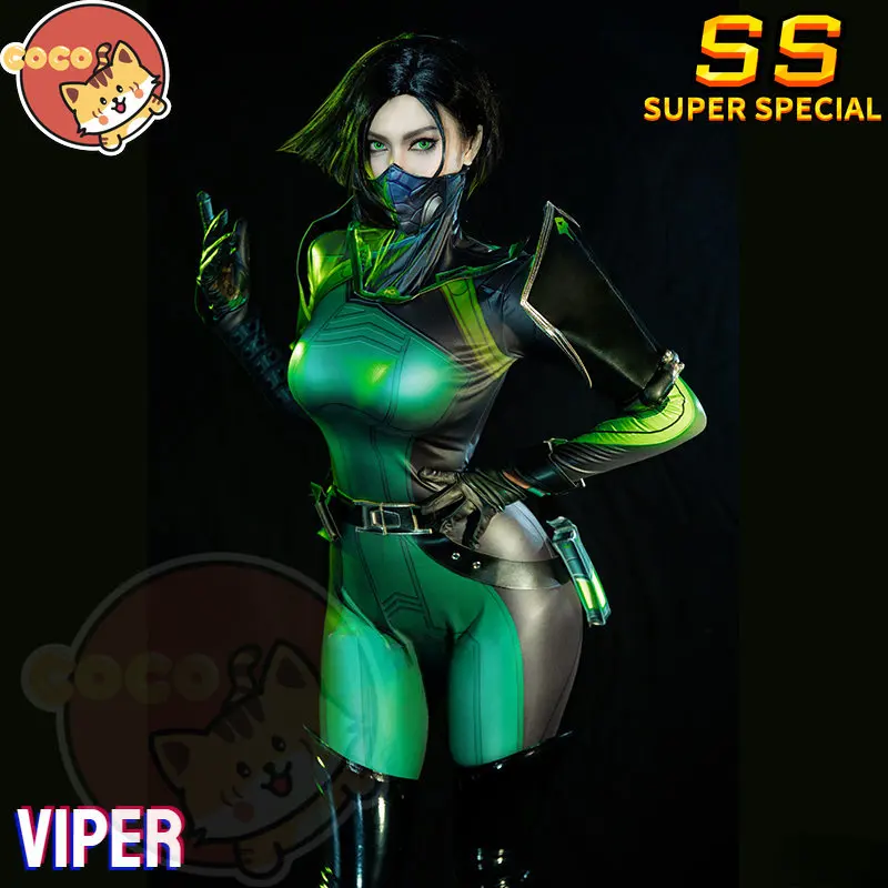 CoCos-SS Game Valorant Viper Cosplay Costume Game Valorant Cosplay Valorant Protocol Agent Sabine Callas Costume and Cosplay Wig