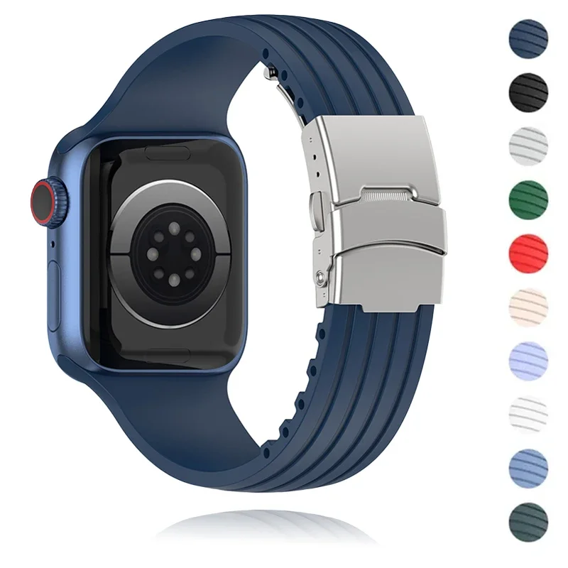 Silicone strap For Apple Watch band 10 9 8 7 49mm 44mm 40mm 45mm 41mm 46 42mm smartwatch bracelet iwatch series ultra 6 5 se 4 3